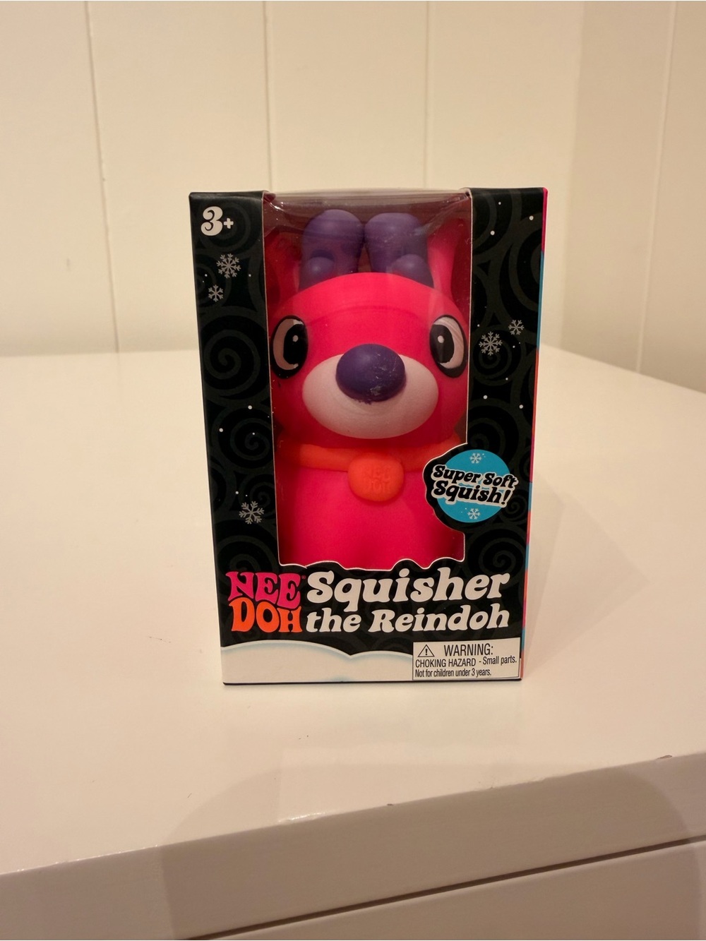 Needho Squisher the Reindoh Pink Squishy Toy Christmas